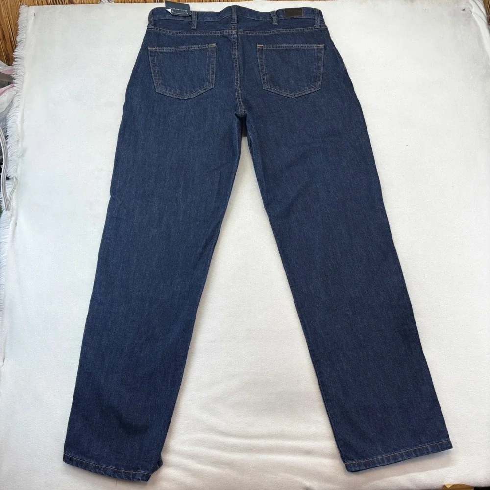 Lands' End Jeans Mens 36‎ Blue Traditional Fit Straight Leg Dark Wash Denim